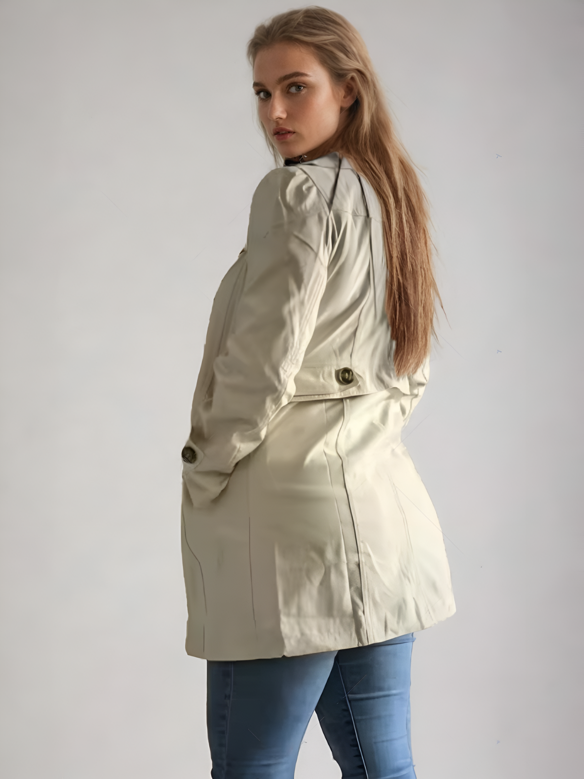 Kvinnors Högkvalitativ Trenchrock Med Modern Design