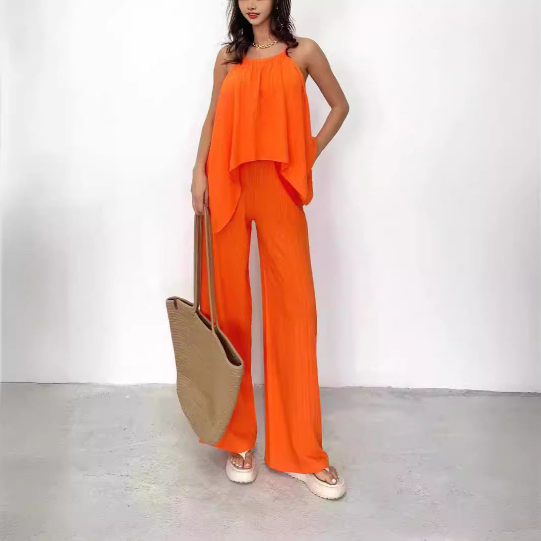 Kvinnors Rayon Hållare Topp och Byxor Set