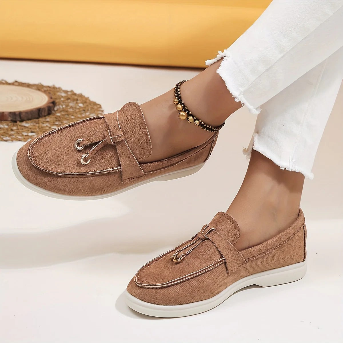 Kvinnors Syntetiskt Läder Loafers med Elegant Design