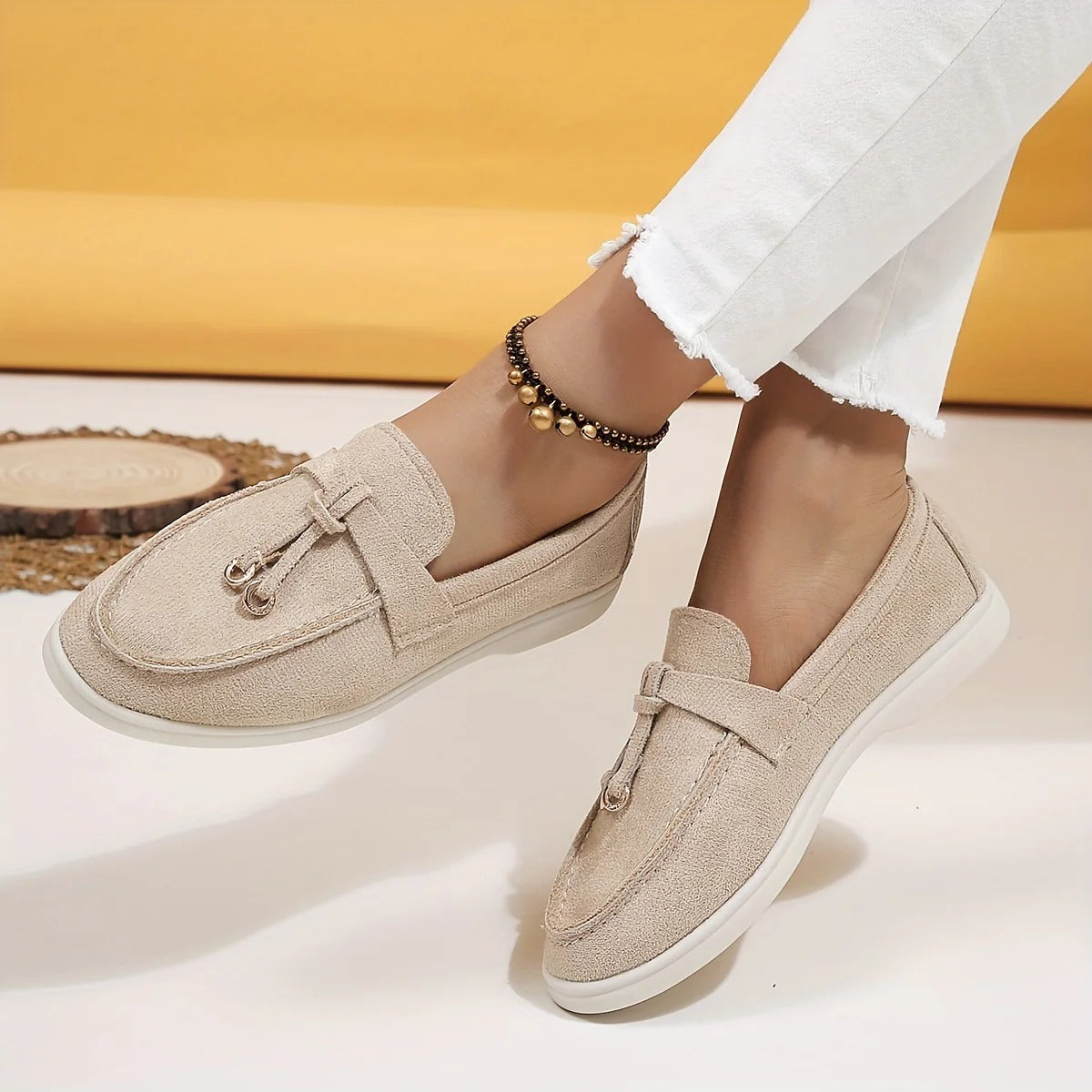 Kvinnors Syntetiskt Läder Loafers med Elegant Design