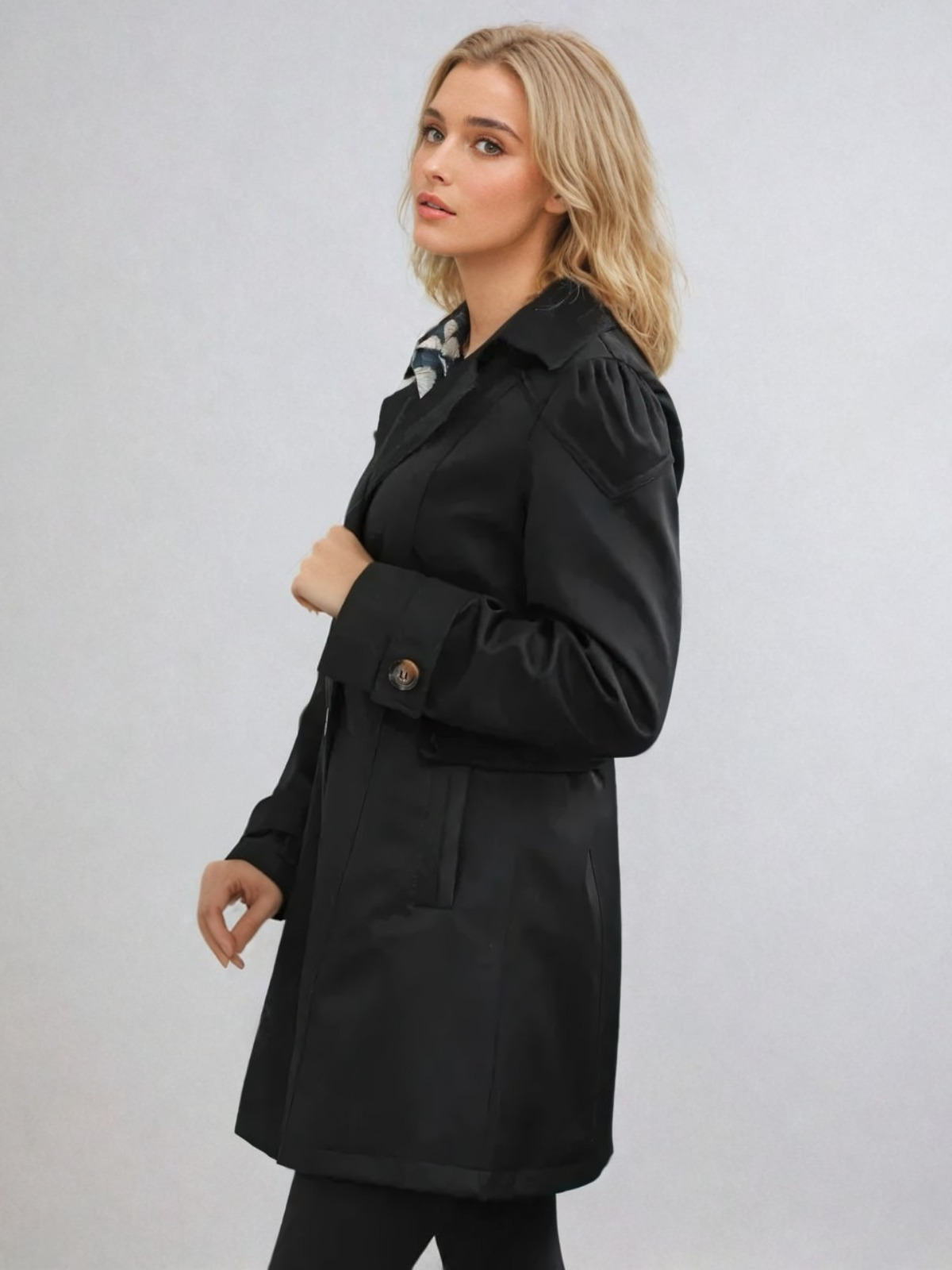 Kvinnors Trenchcoat Dam med Getailleerad Passform