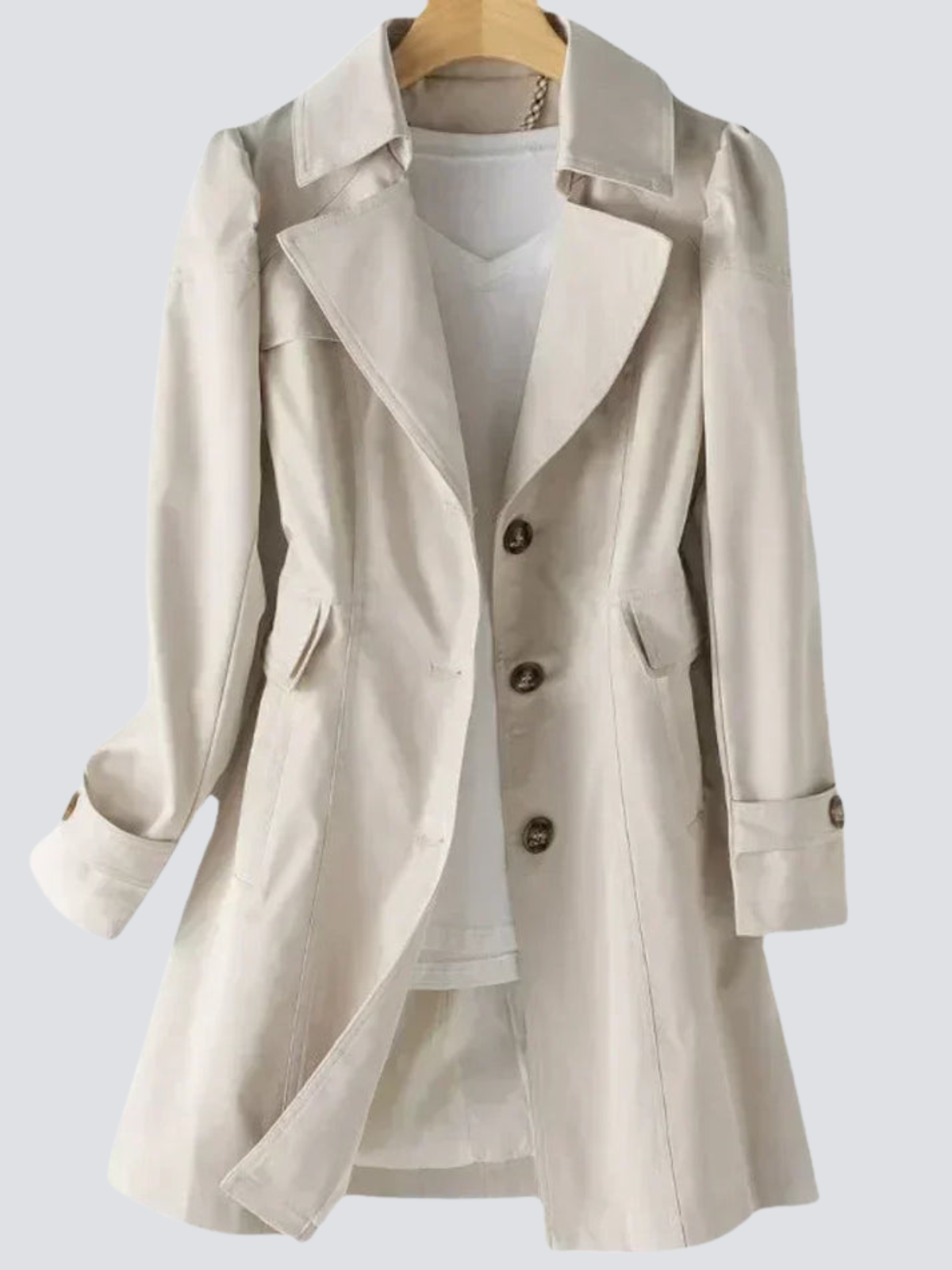 Kvinnors Trenchcoat Dam med Getailleerad Passform