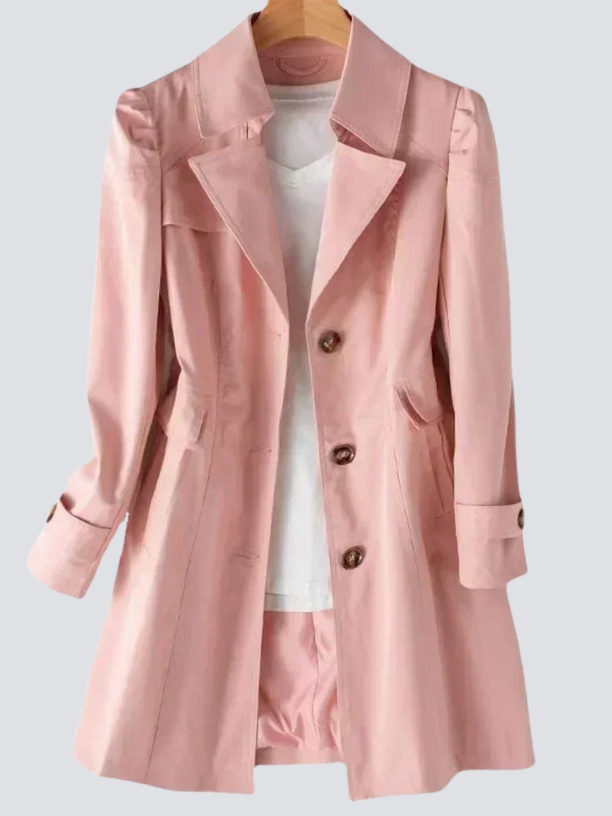 Kvinnors Trenchcoat Dam med Getailleerad Passform