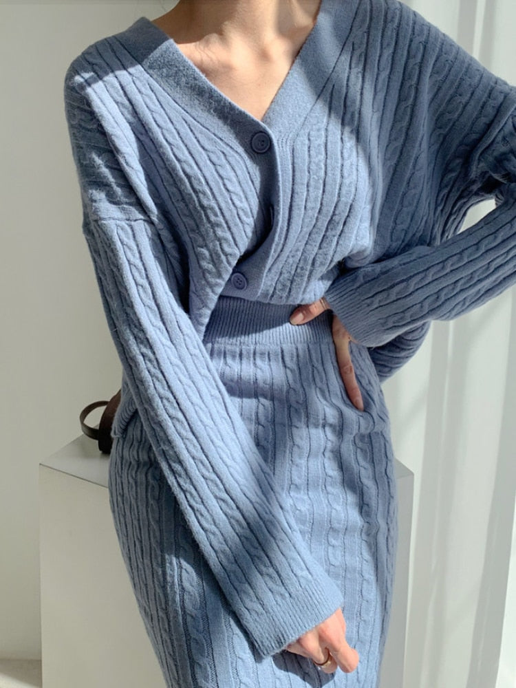 Lily | Stickad topp och kjolset