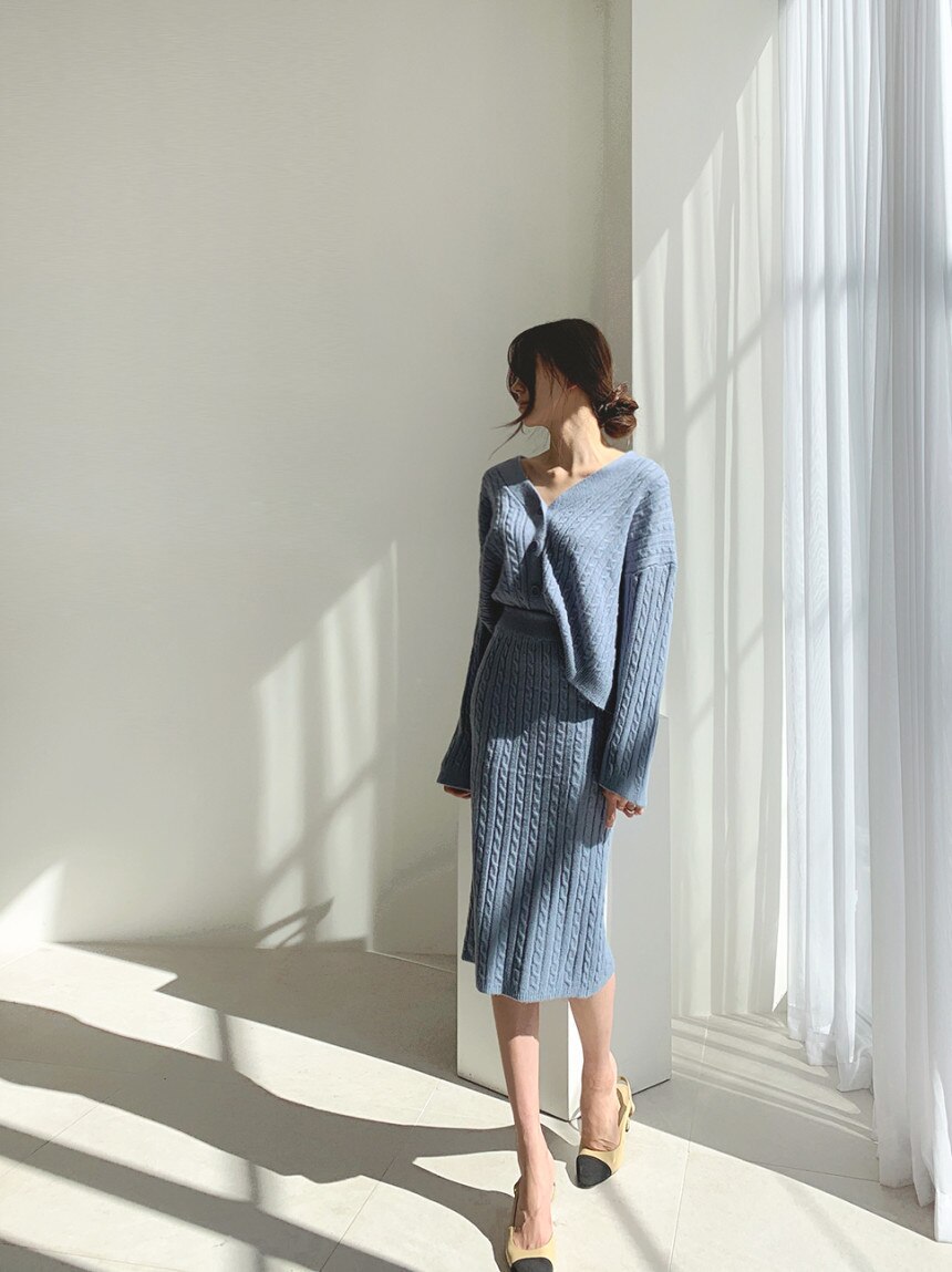Lily | Stickad topp och kjolset