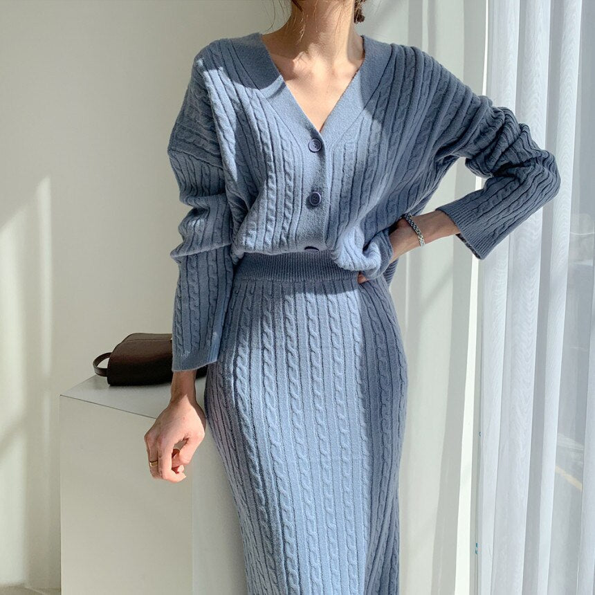 Lily | Stickad topp och kjolset
