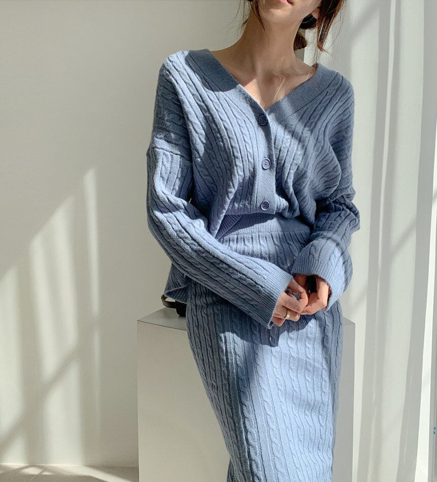 Lily | Stickad topp och kjolset