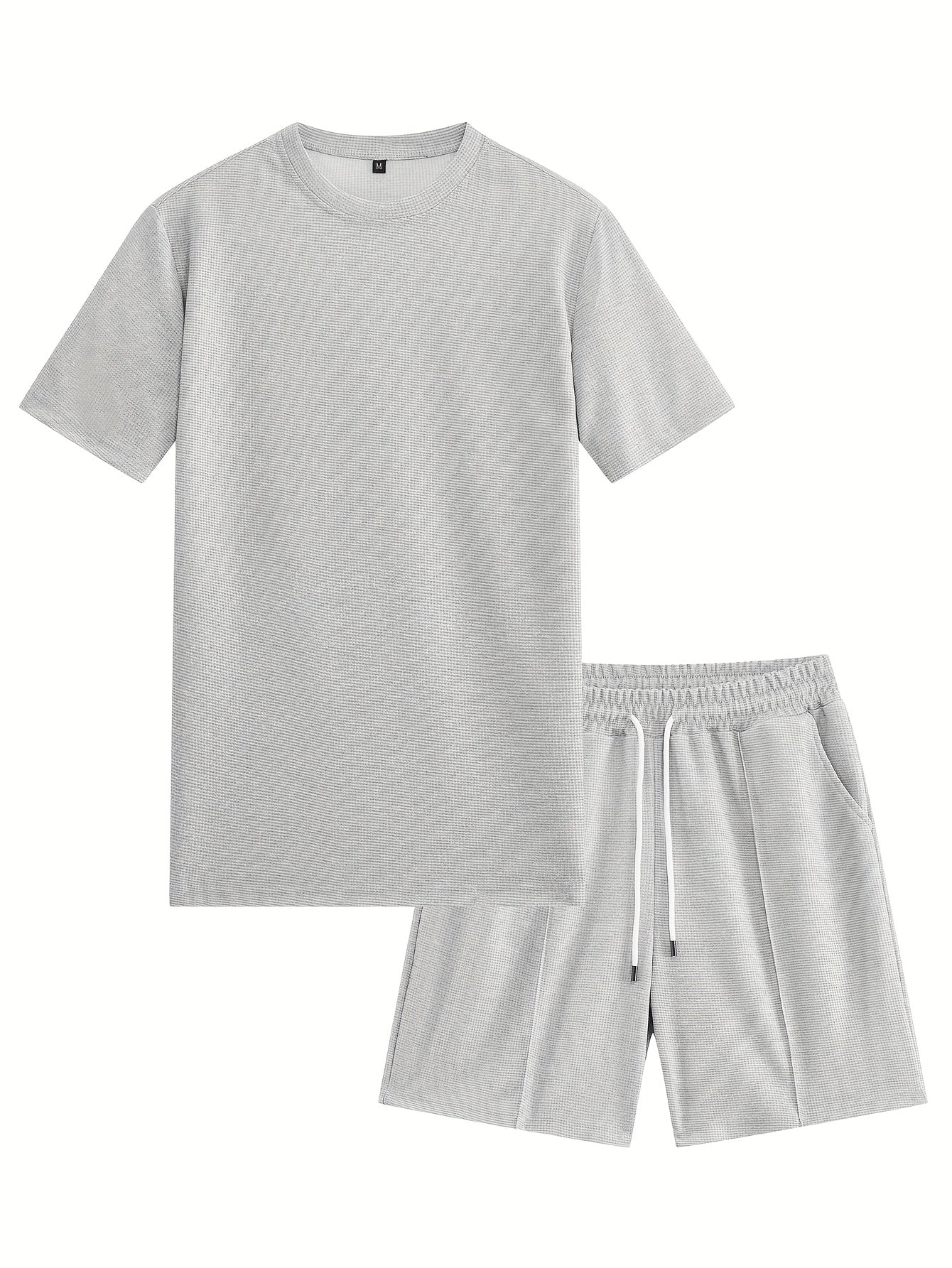 Mäns Bomull Tvådelad Sommaruppsättning T-shirt och Shorts