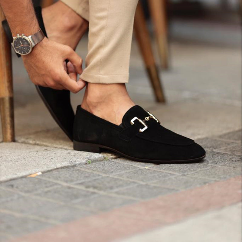 Mäns Mocka Loafers med Hästbit Detalj