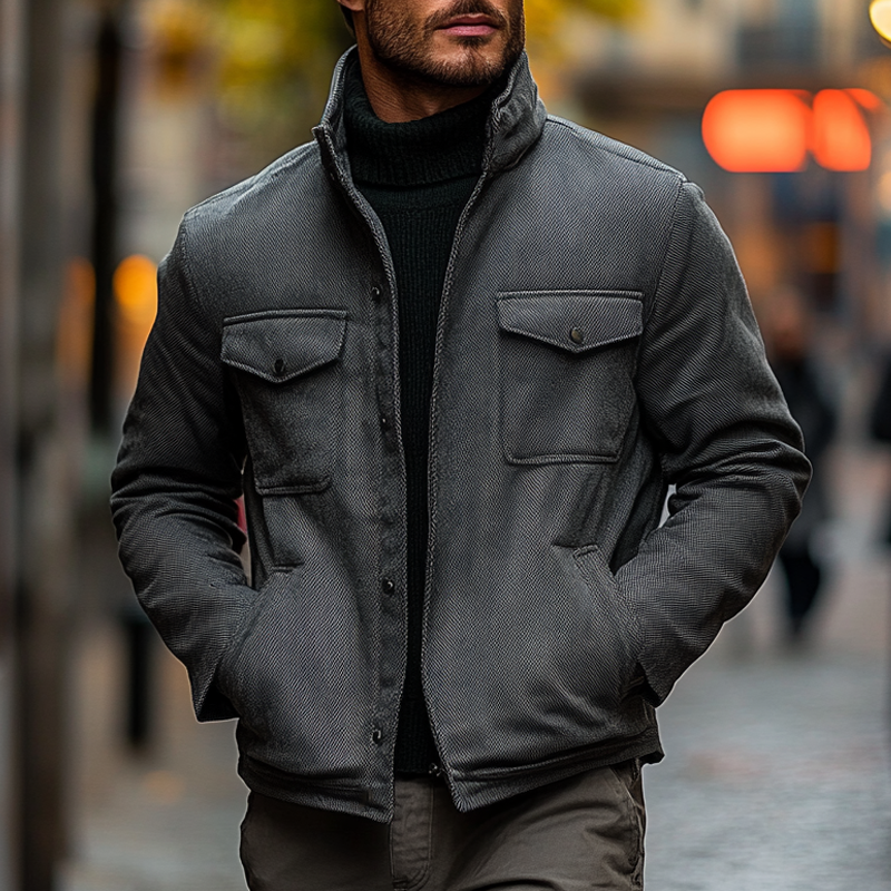 Mäns Enkel Breasted Lapeljacka för Modern Elegans 1