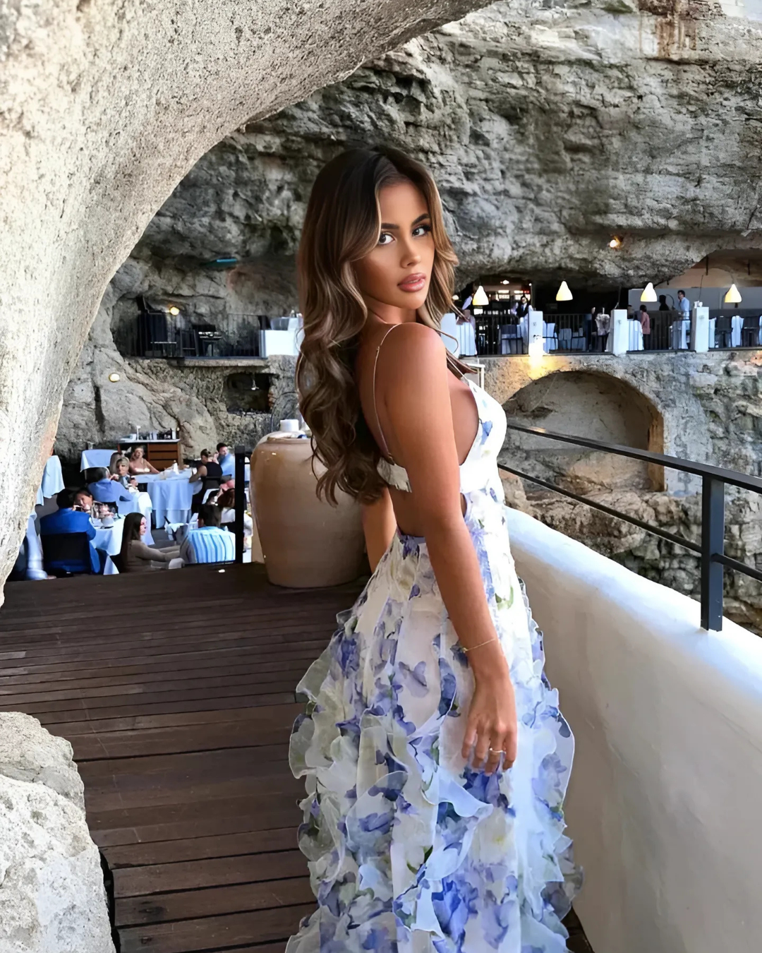 Maxiklänning Dam Blommig Lång Klänning för Sommar och Fest