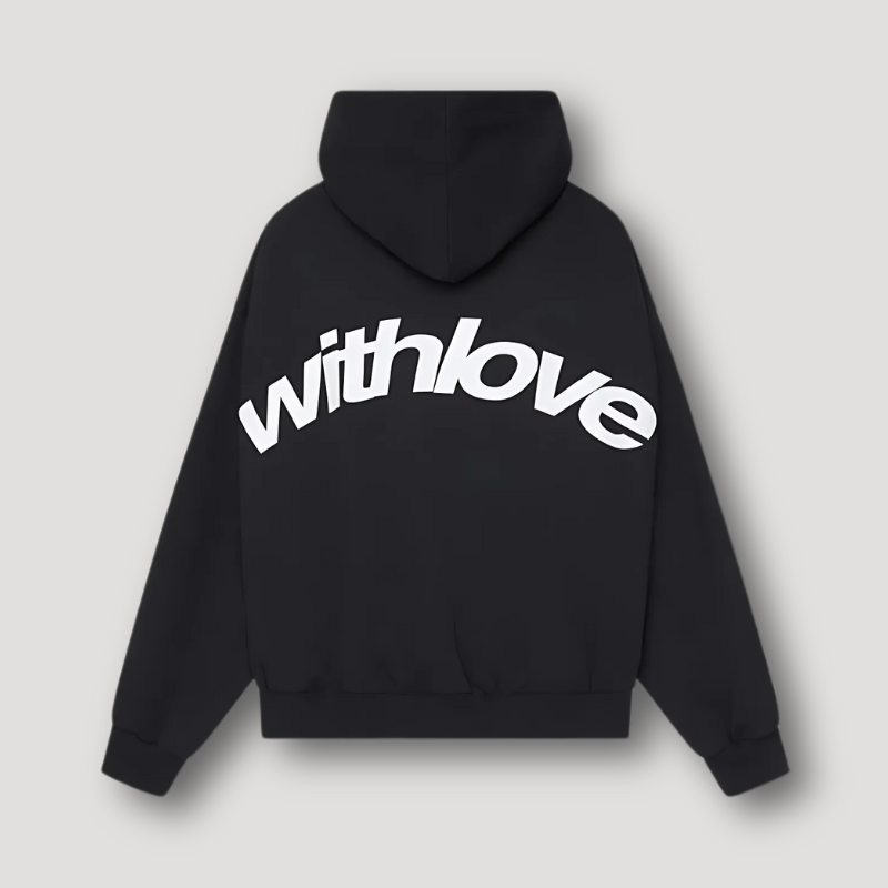 Överdimensionerad pullover Klassisk huvtröja ’withlove’ Grafiskt tryck
