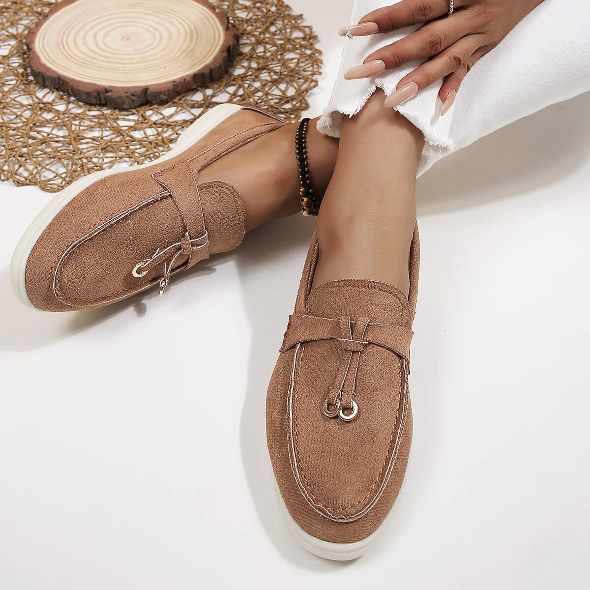Variant image for Damskor Läder Loafers Elegant och Bekväm-57