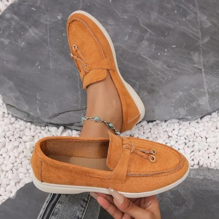 Damskor Läder Loafers Elegant och Bekväm-6