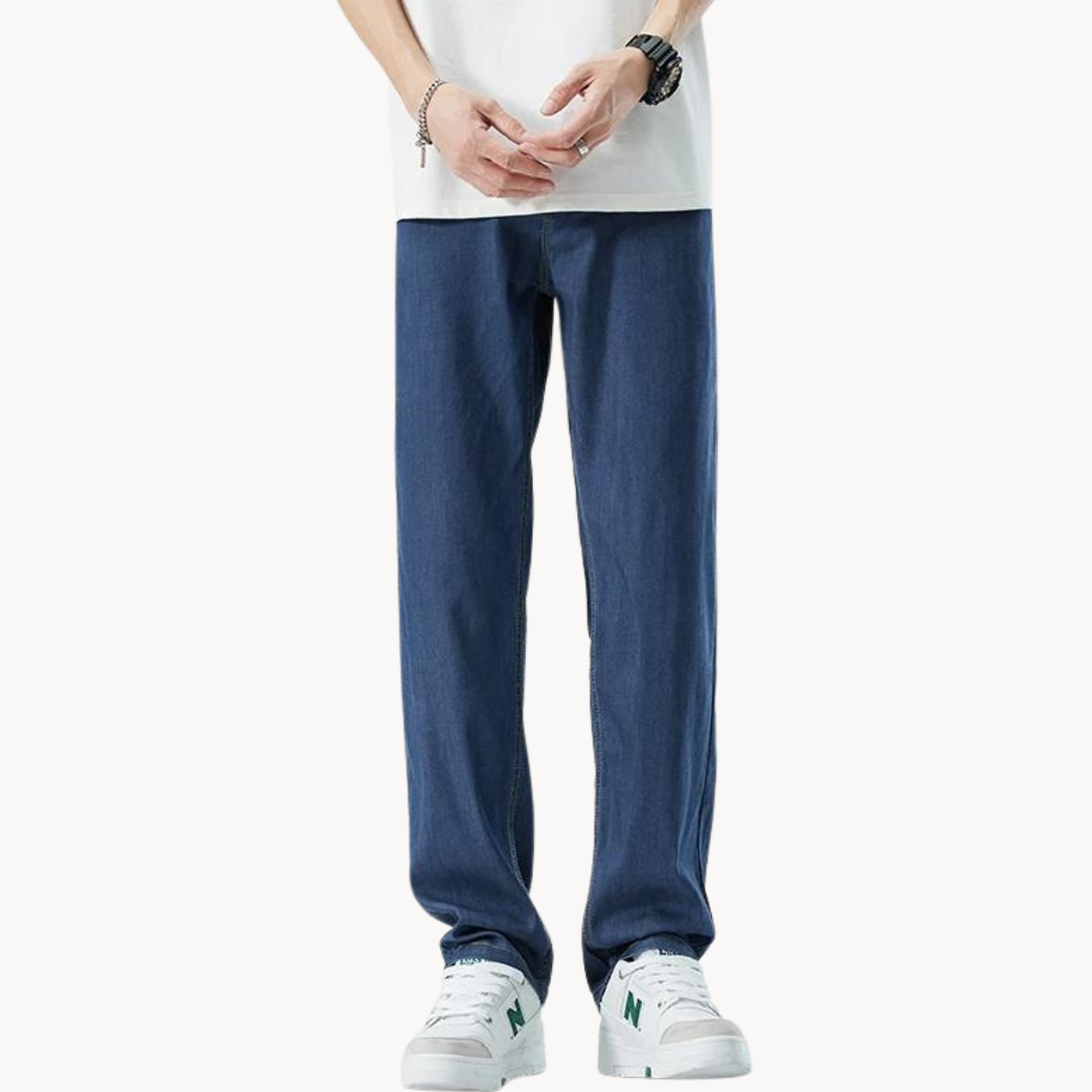 Raka jeansbyxor för män