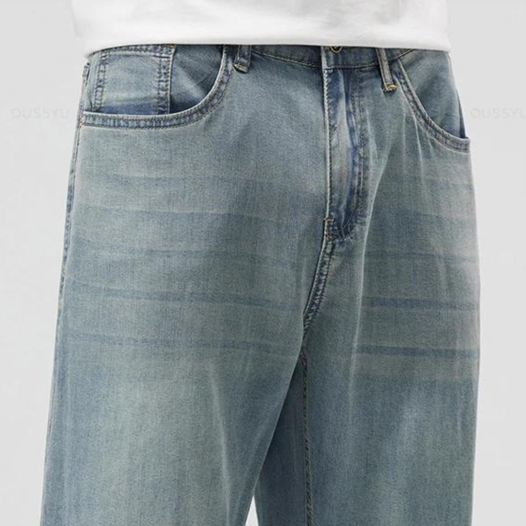 Raka jeansbyxor för män