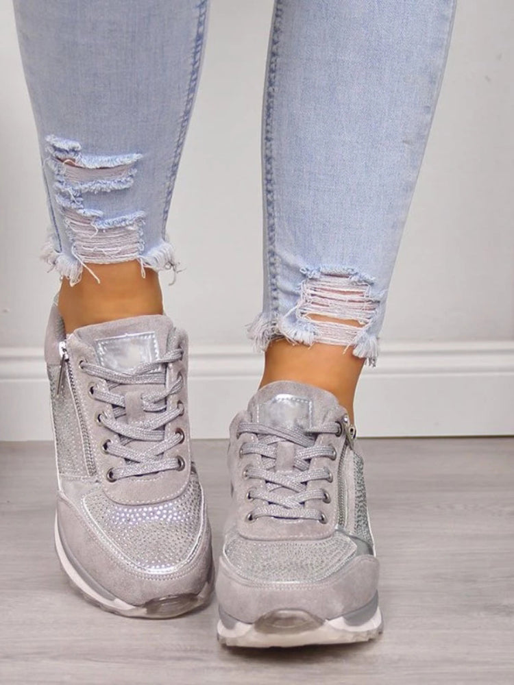 Kvinnors Mocka Sneakers för Avslappnat Vardagsbruk-3