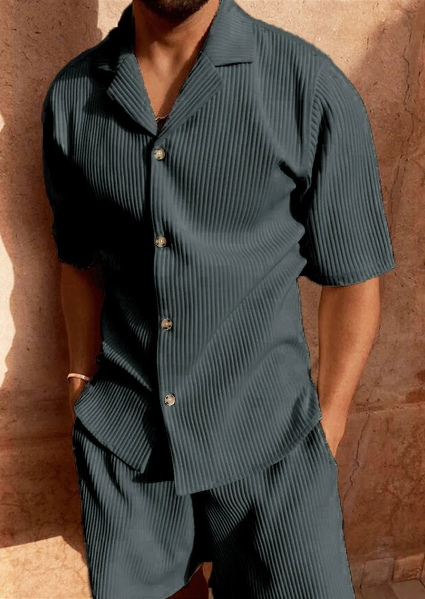 Variant image for Herr Sladd Set Kortärmad Skjorta och Shorts-11