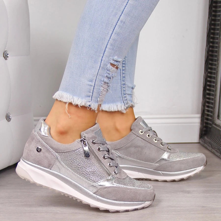 Kvinnors Mocka Sneakers för Avslappnat Vardagsbruk-1