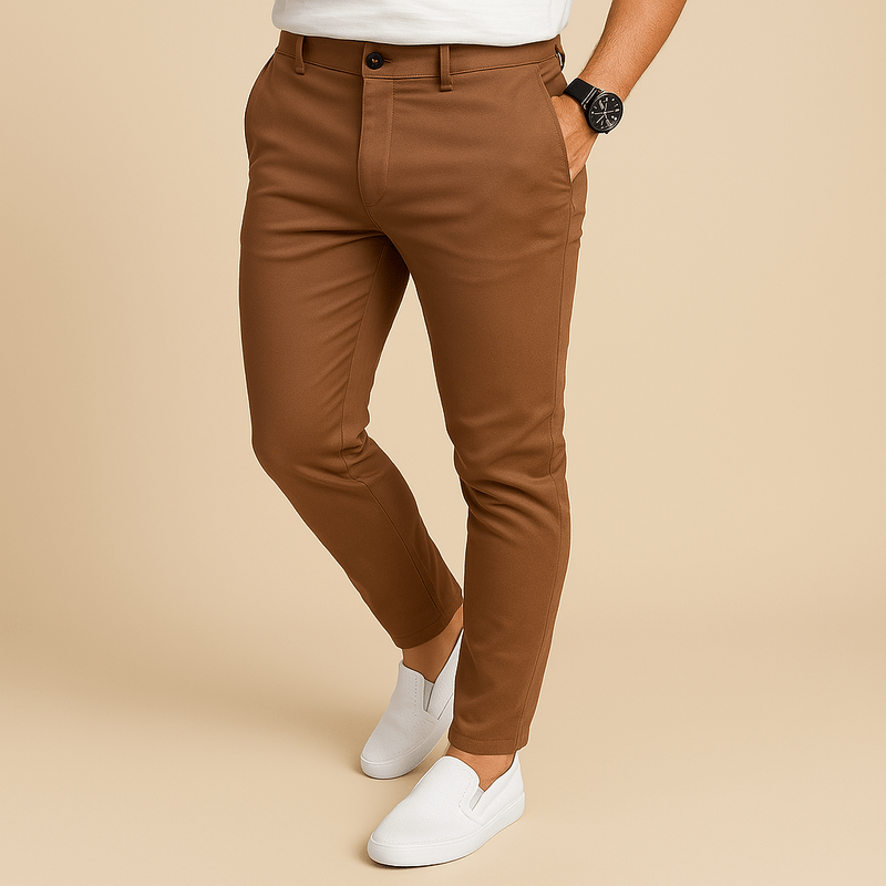 Smal Passform Stretch Chinos Herr