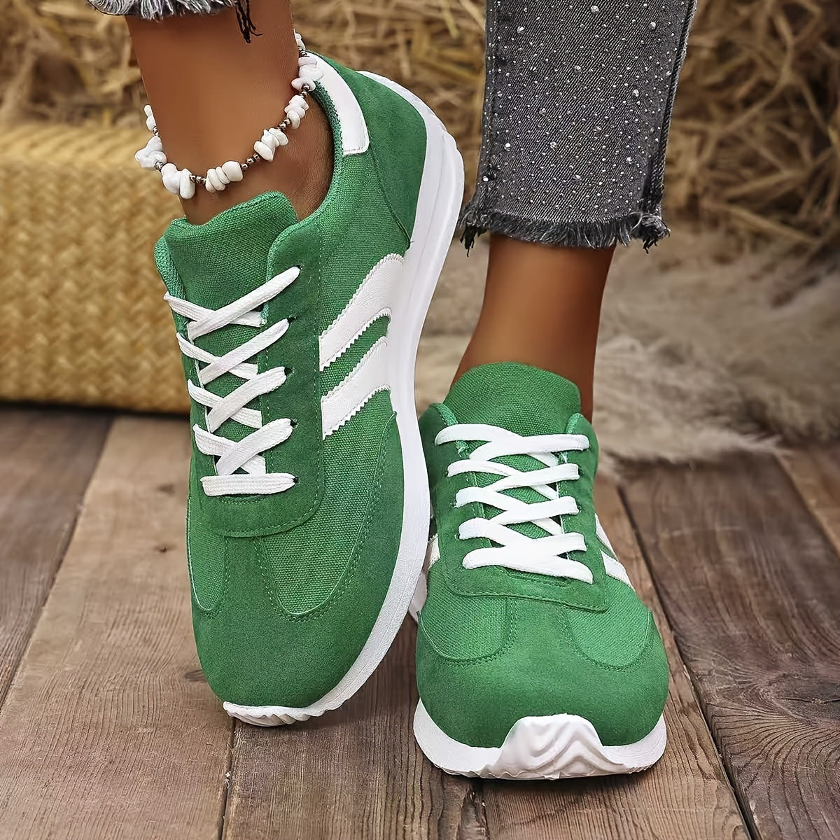 Kvinnors Syntetiska Mocka Sneakers Låg Axel-1