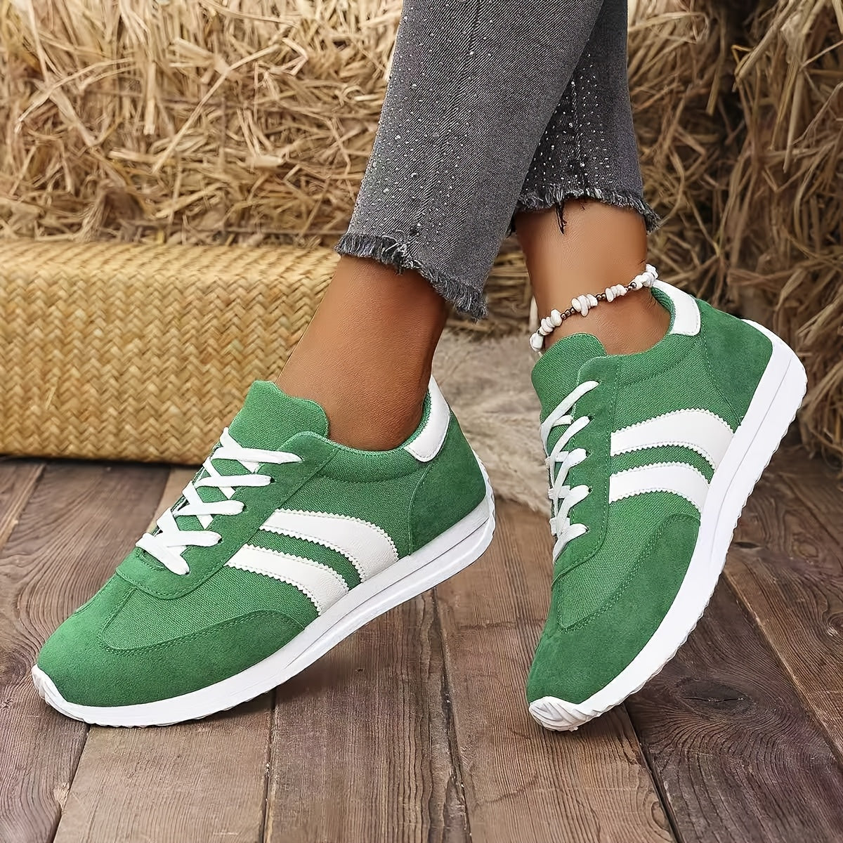 Kvinnors Syntetiska Mocka Sneakers Låg Axel-6