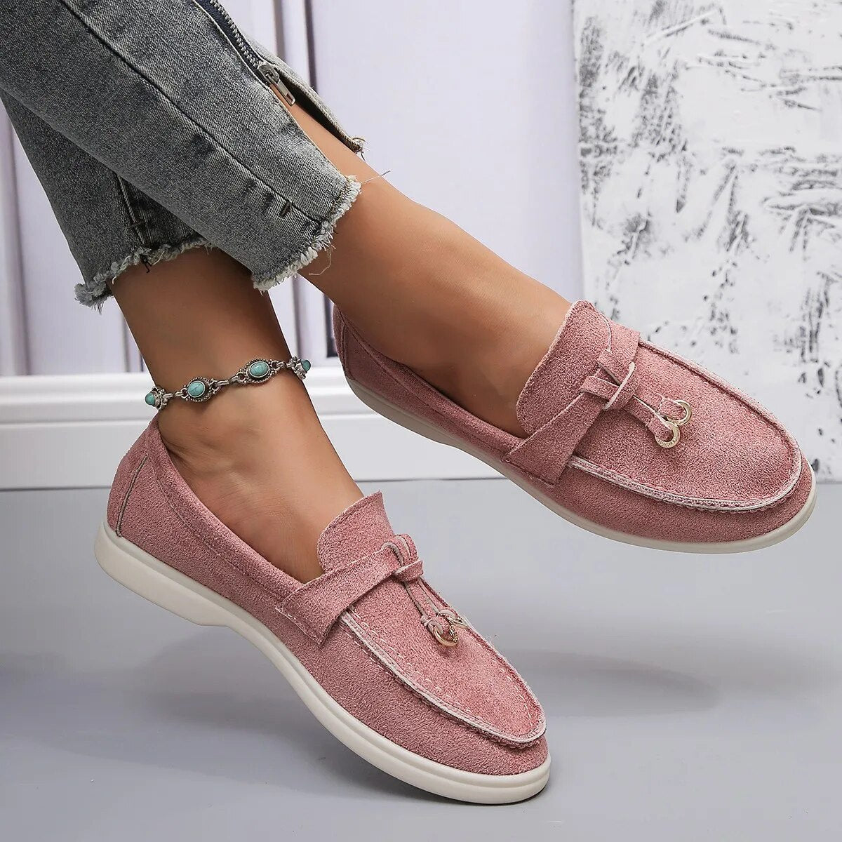 Variant image for Damskor Läder Loafers Elegant och Bekväm-33