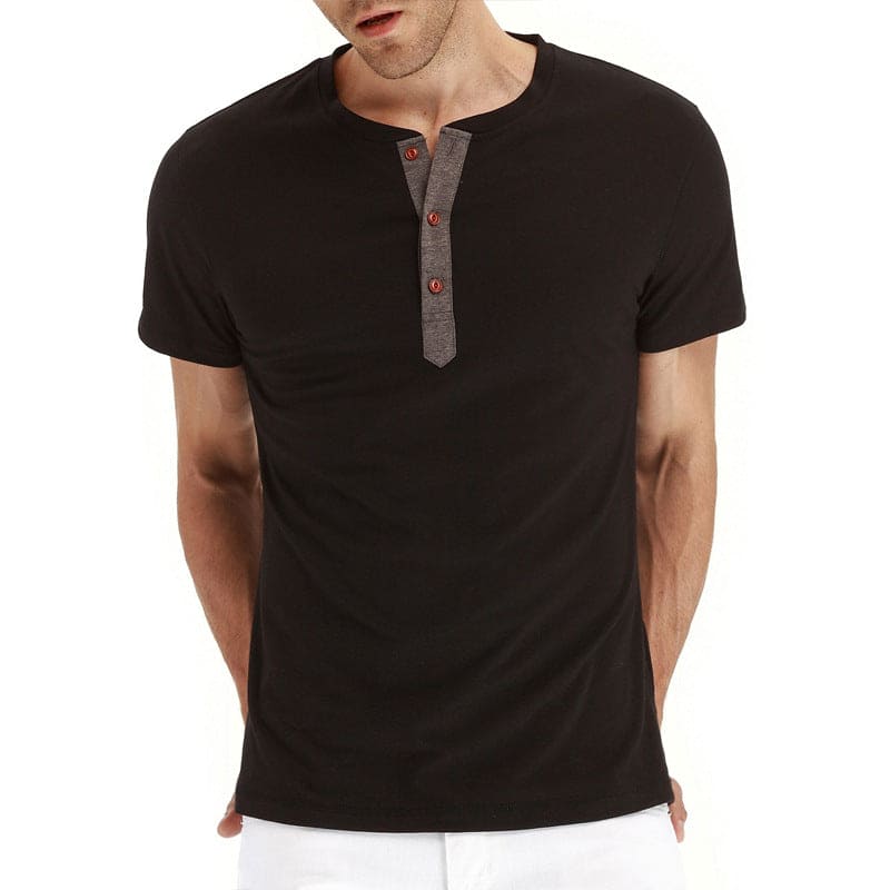 Variant image for Herr T-shirt Bomull Henley Kort Ärming-26