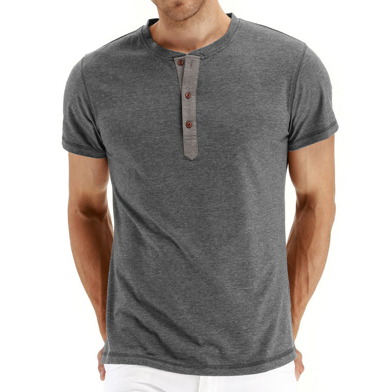 Variant image for Herr T-shirt Bomull Henley Kort Ärming-31