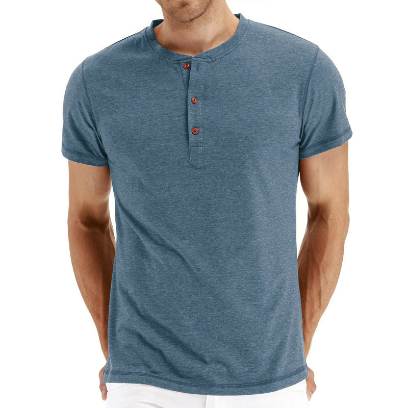 Variant image for Herr T-shirt Bomull Henley Kort Ärming-21