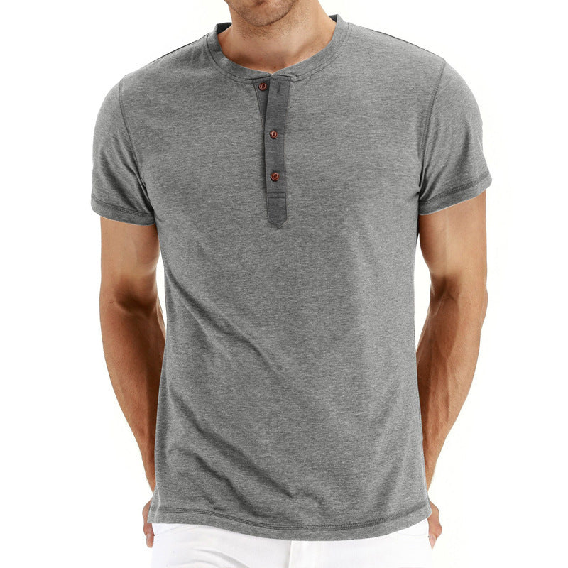 Variant image for Herr T-shirt Bomull Henley Kort Ärming-16