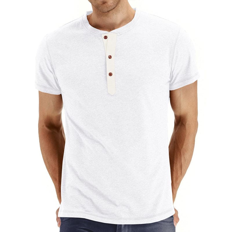 Variant image for Herr T-shirt Bomull Henley Kort Ärming-11