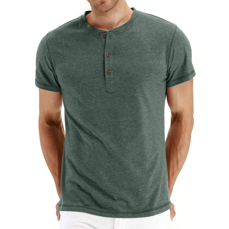 Variant image for Herr T-shirt Bomull Henley Kort Ärming-6