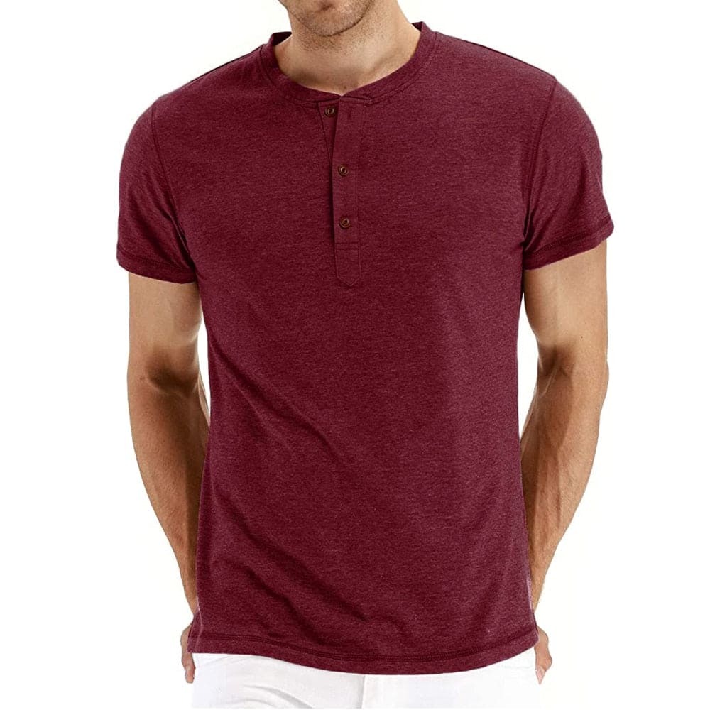 Variant image for Herr T-shirt Bomull Henley Kort Ärming-36
