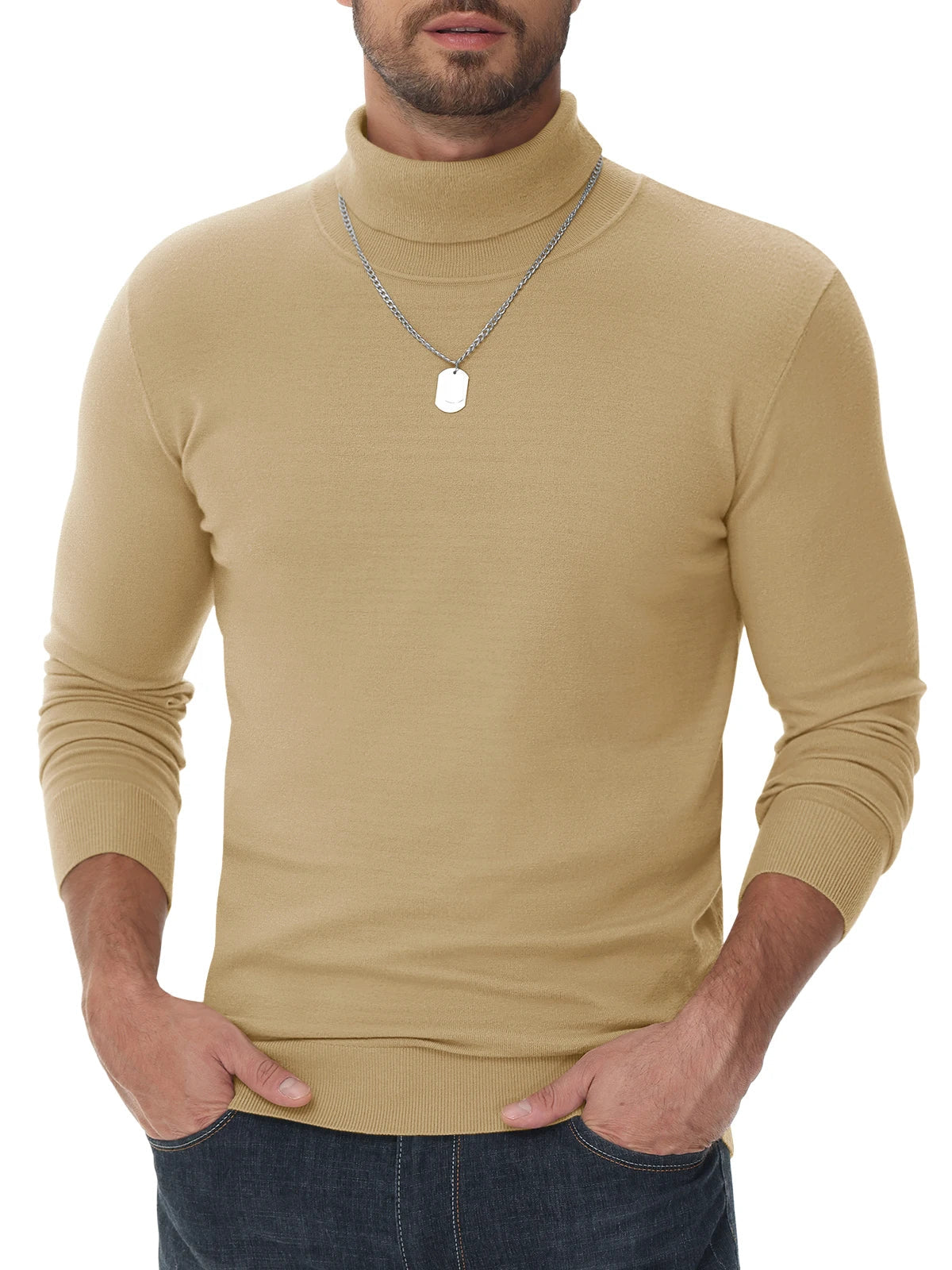 Casual stickad Turtleneck