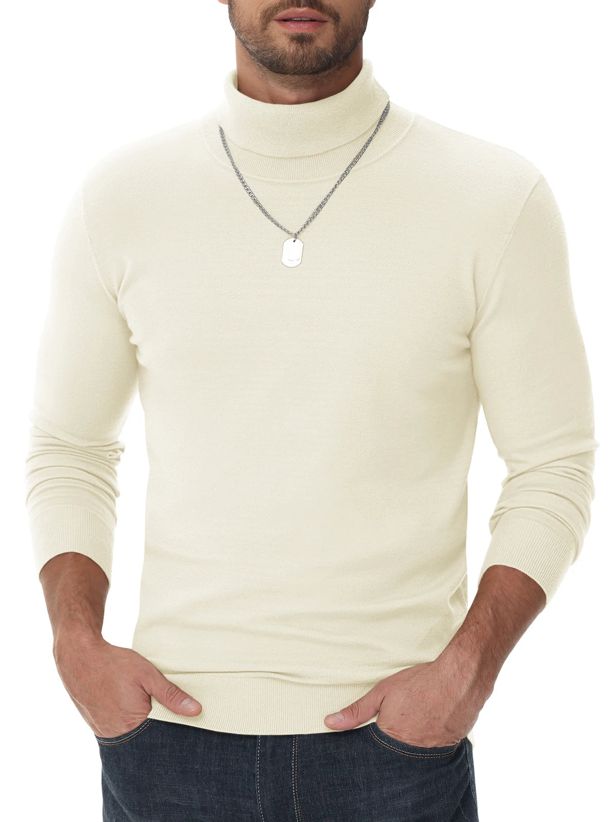 Casual stickad Turtleneck