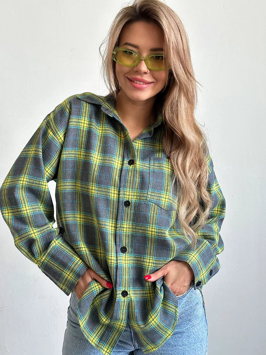 Sophie elegant rutigt flanellskjorta – tidlös stil med en sofistikerad touch