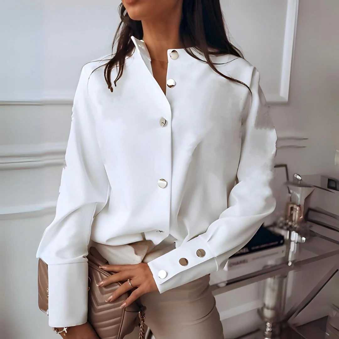 Dam Blus Lätt Material Klassisk Design-1