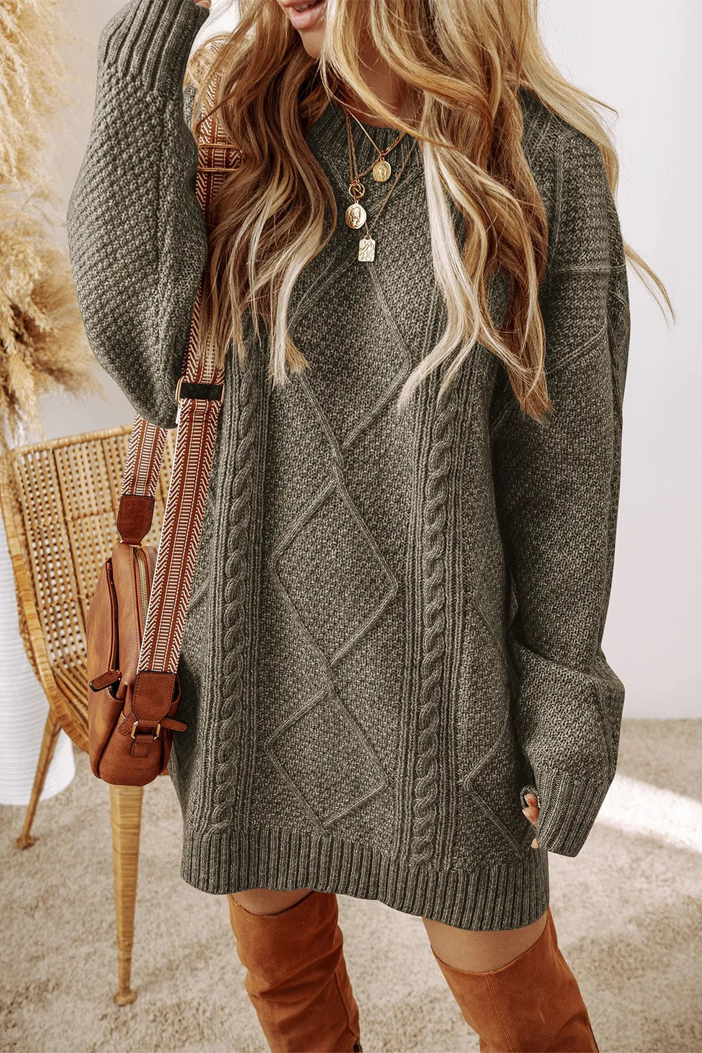 Colleen – Lång Stickad Pullover