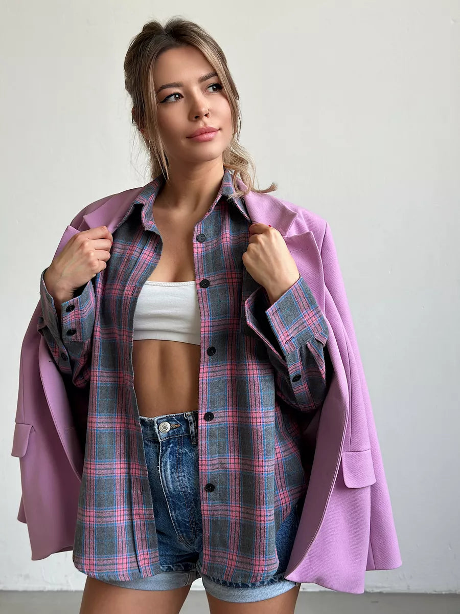 Sophie elegant rutigt flanellskjorta – tidlös stil med en sofistikerad touch