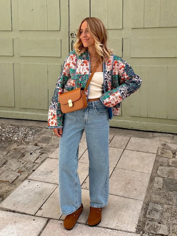 Emmy - Mjukt rutig vintagejacka