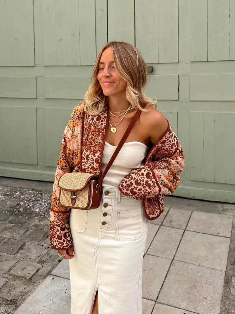 Emmy - Mjukt rutig vintagejacka