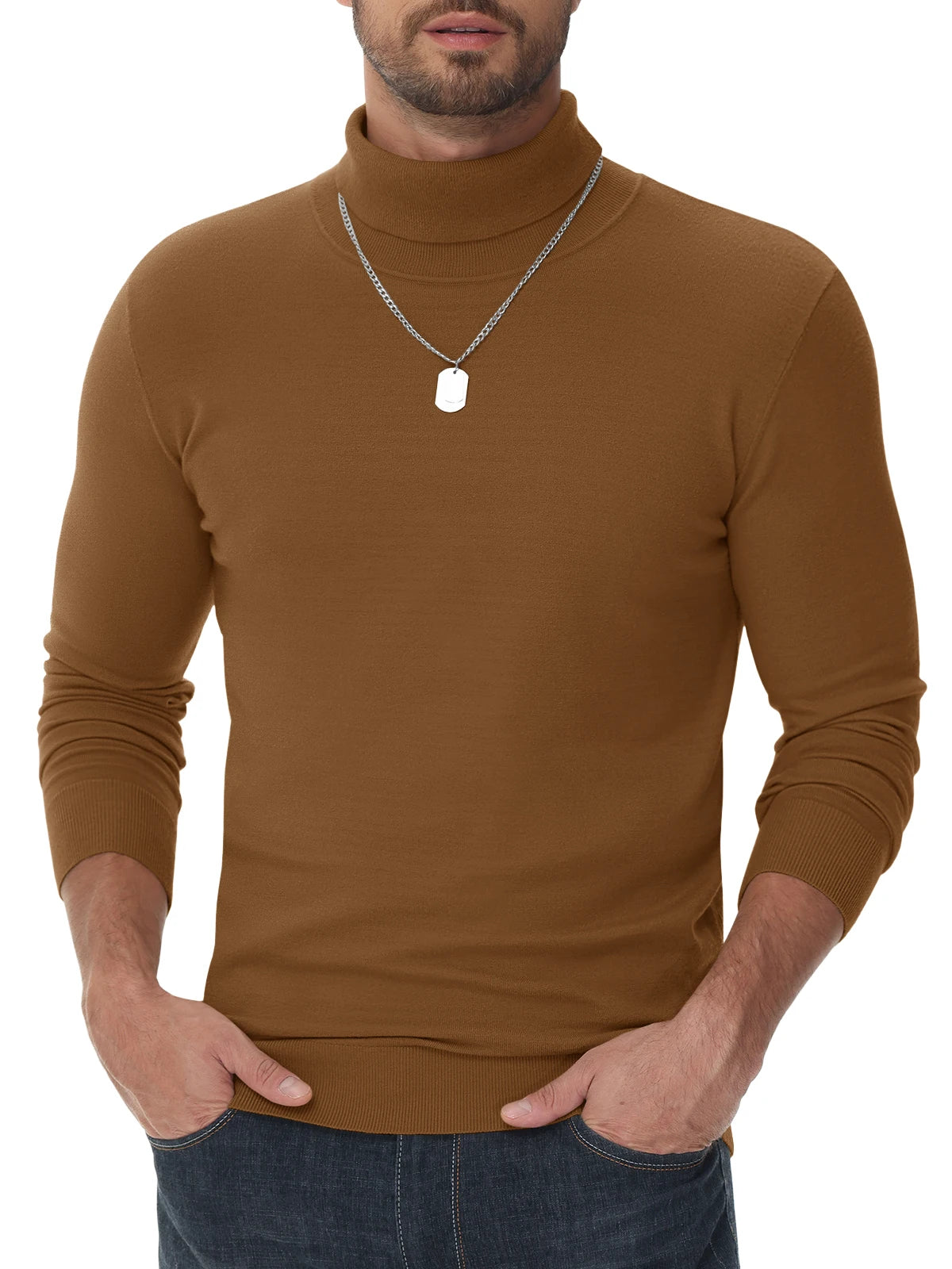 Casual stickad Turtleneck
