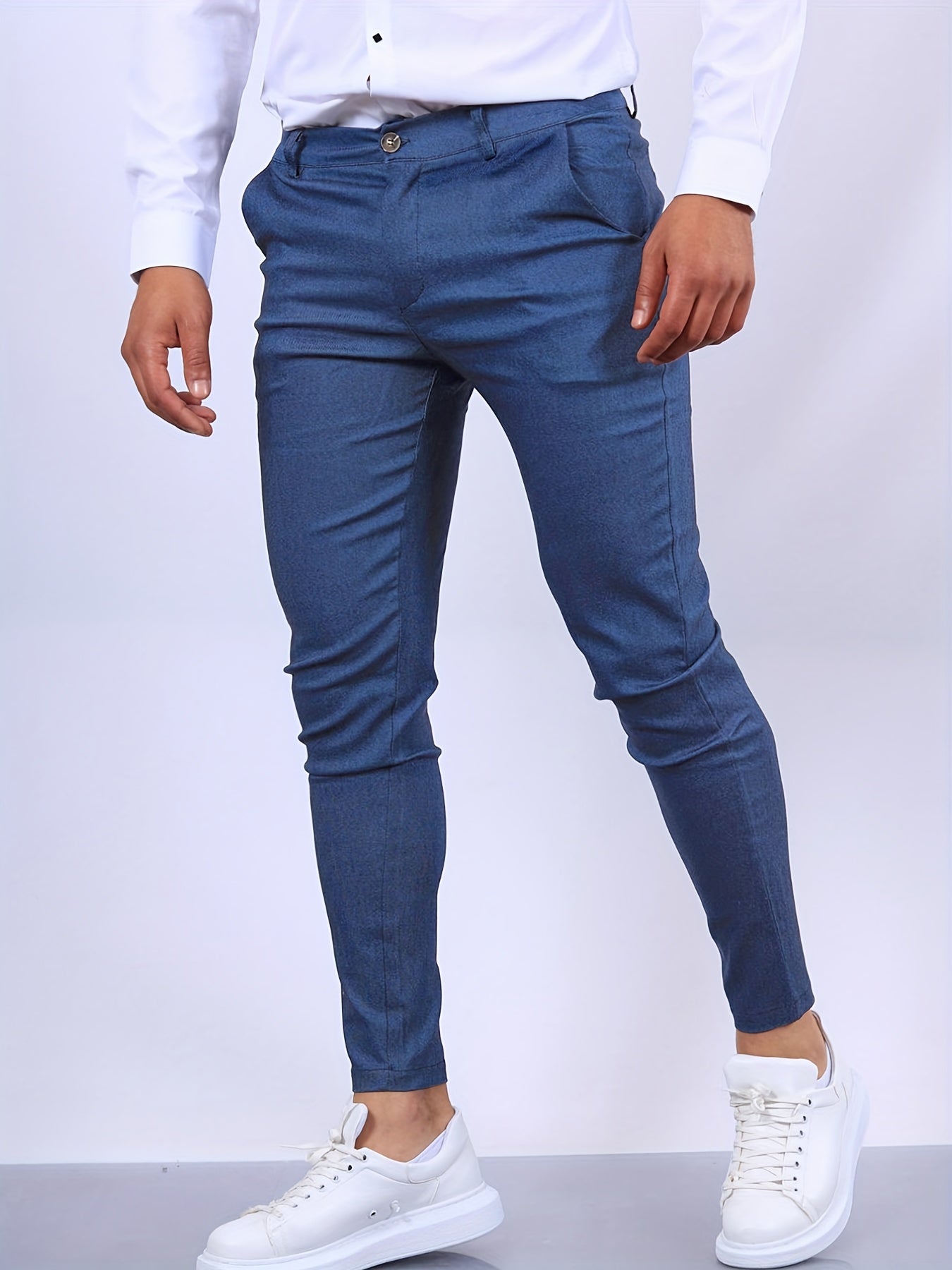 Herr Slim Fit Byxor Högkvalitativt Tyg-2