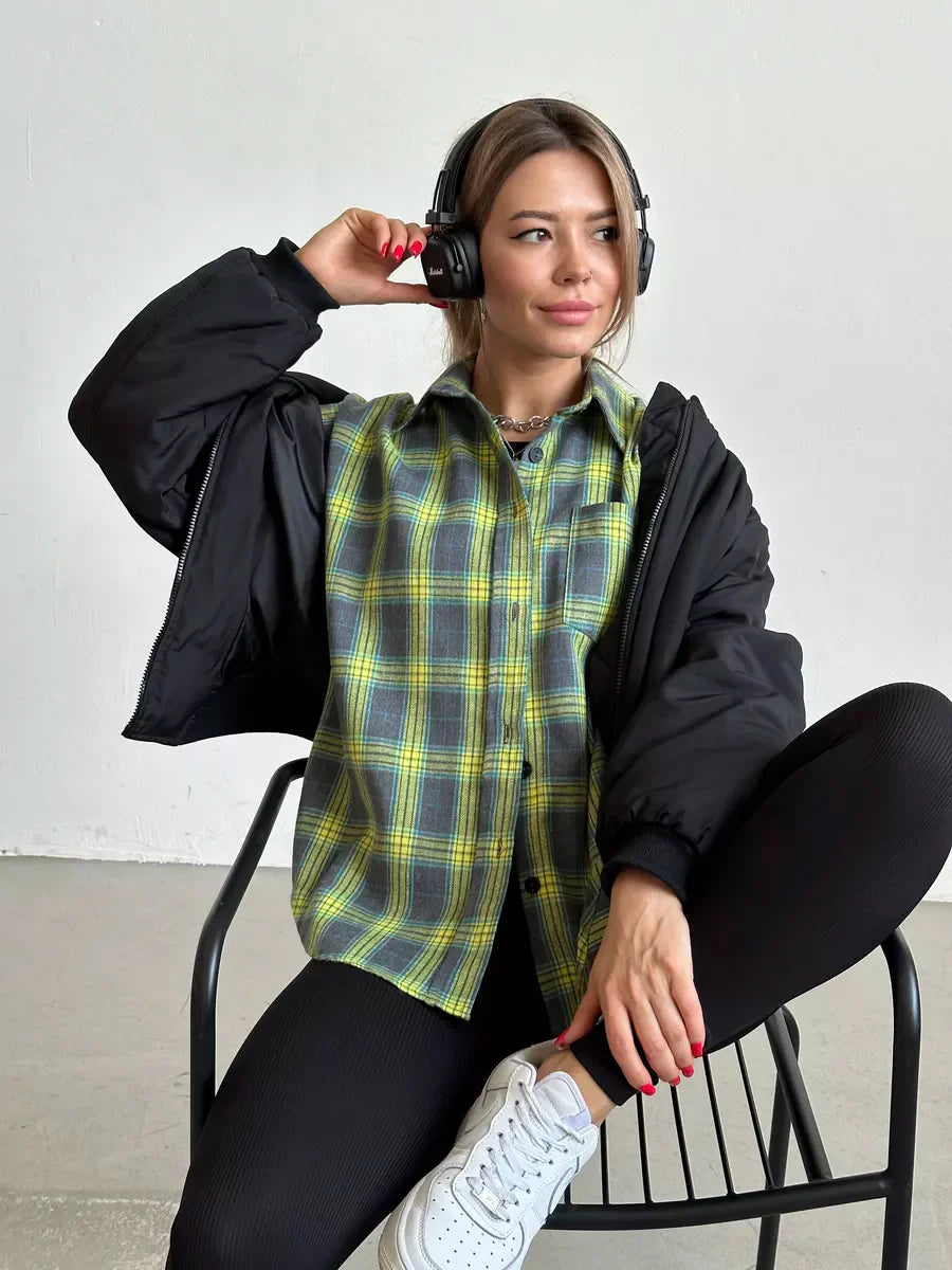 Sophie elegant rutigt flanellskjorta – tidlös stil med en sofistikerad touch