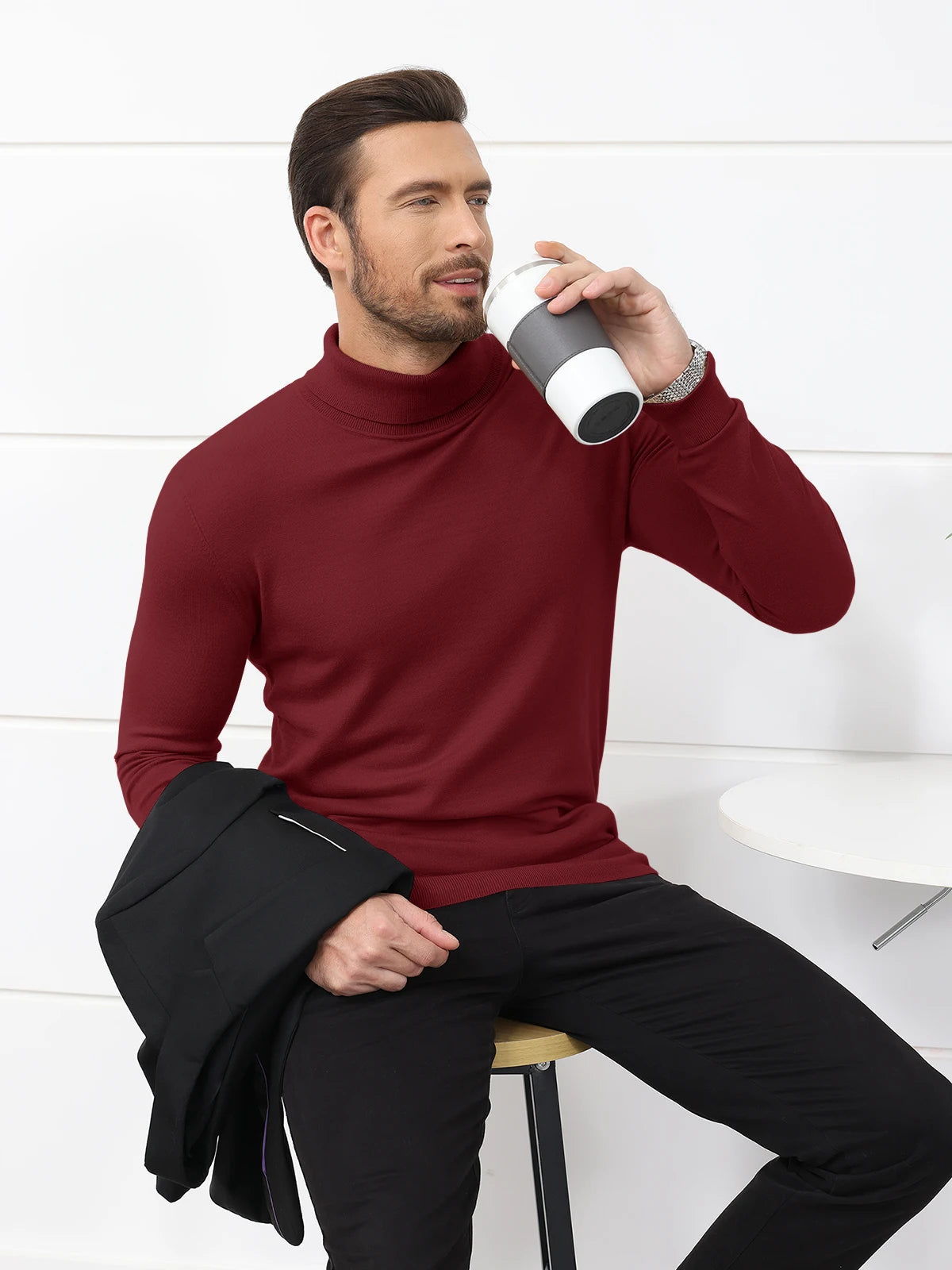 Casual stickad Turtleneck