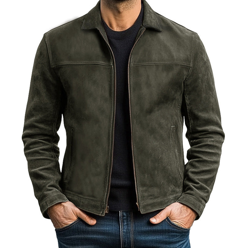 Herrjacka Läder med Blixtlås - Elegant Design och Hållbarhet-4