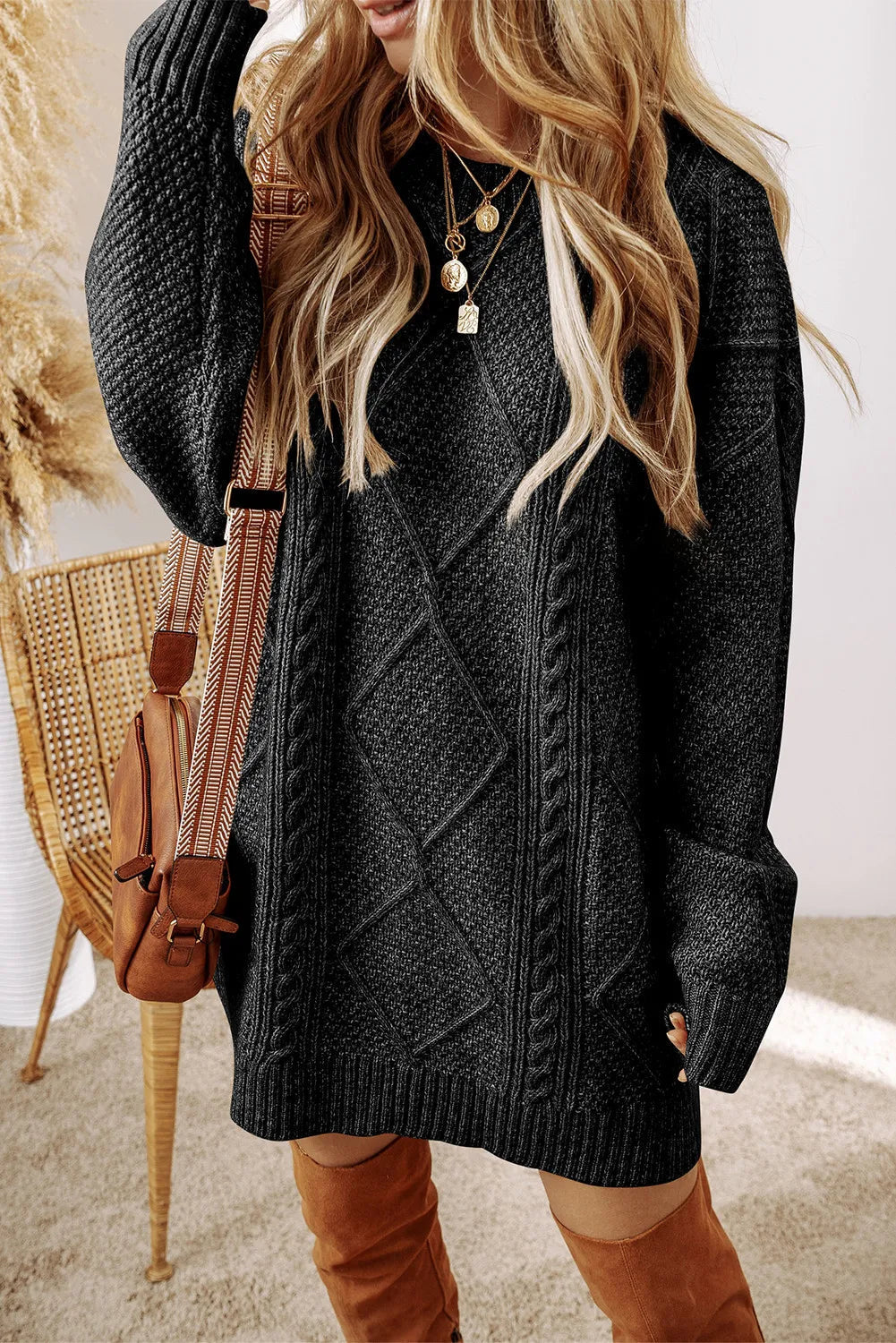 Colleen – Lång Stickad Pullover