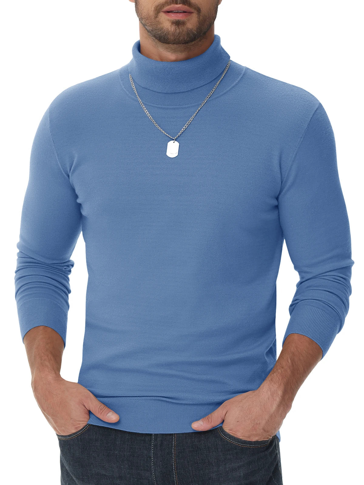 Casual stickad Turtleneck