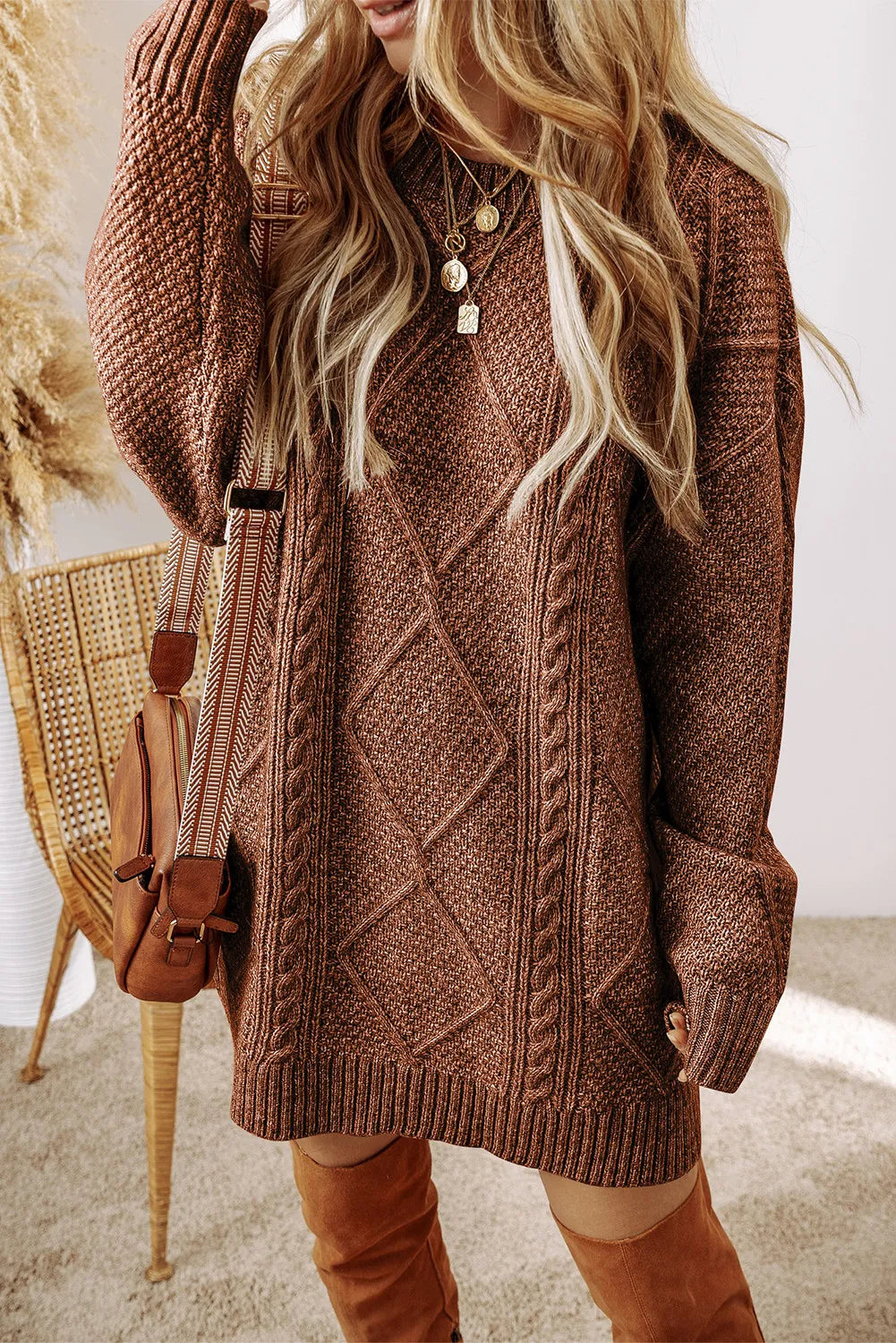 Colleen – Lång Stickad Pullover